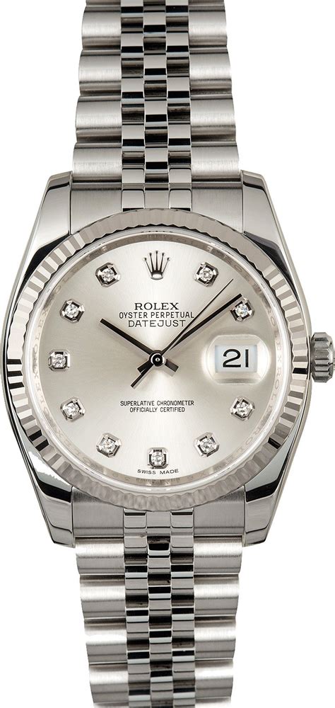 rolex stainless datejust silver diamond marker|rolex datejust 41 dial.